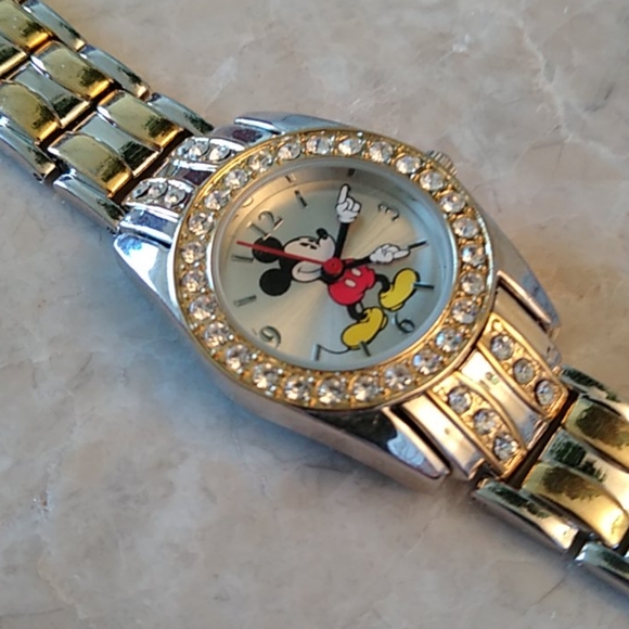 NIB Disney Silver&Gold-tone Mickey Mouse Watch - Picture 3 of 8